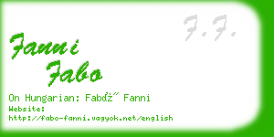 fanni fabo business card